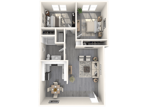 a floor plan of a 1 bedroom apartment